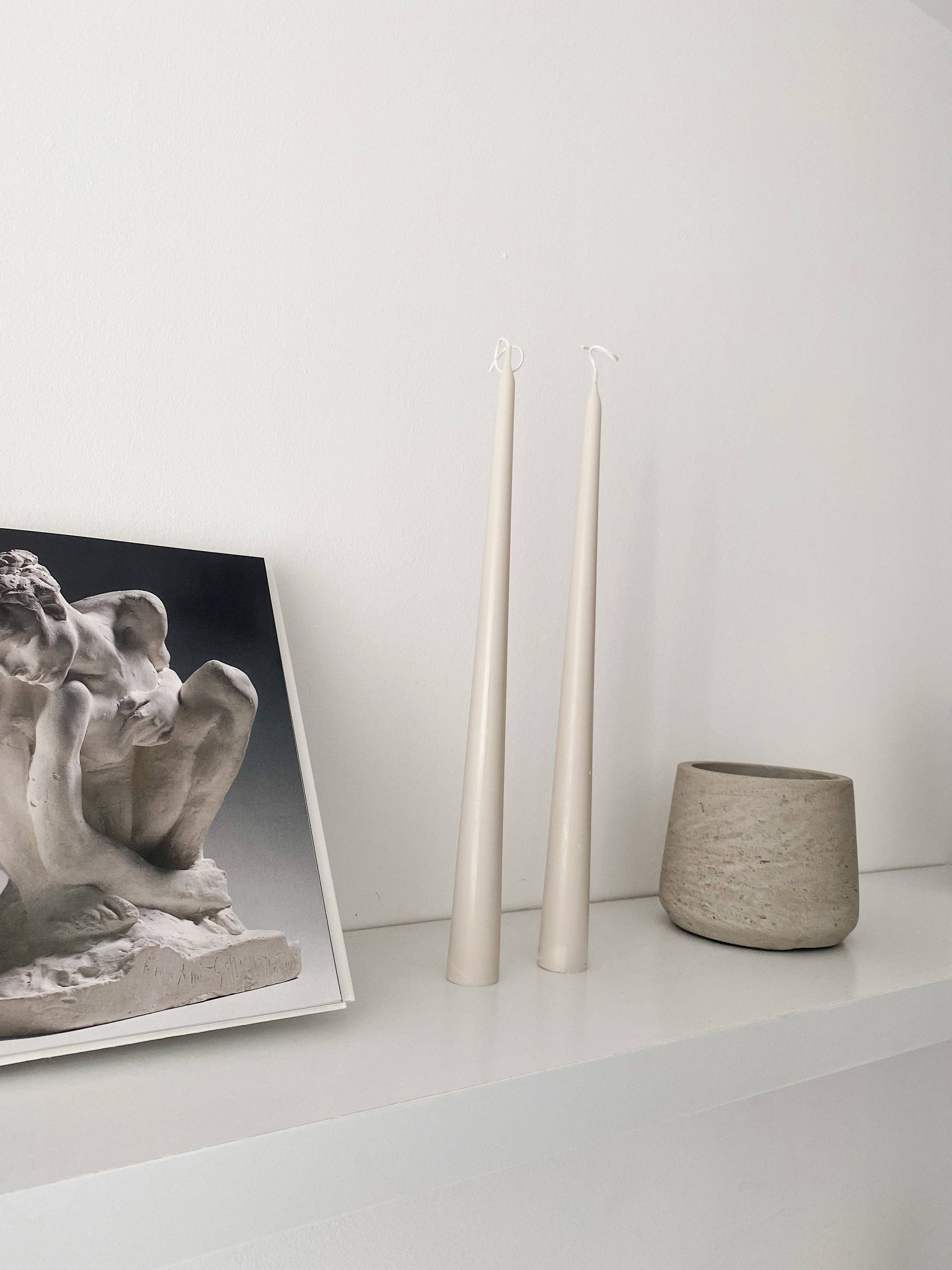 Tall Tapered Candlestick Set - Stone