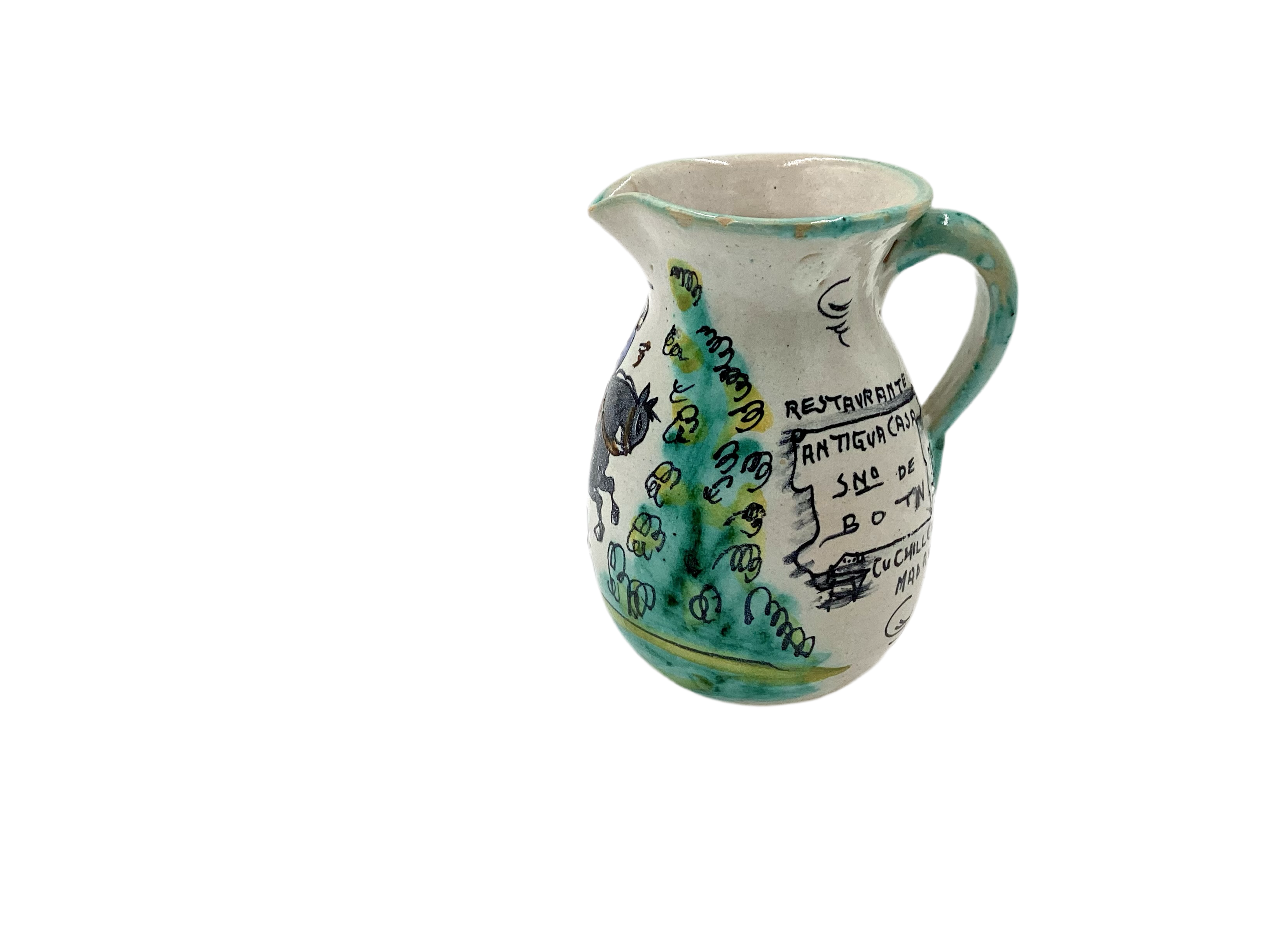 Antique Ceramic Painted Pitcher