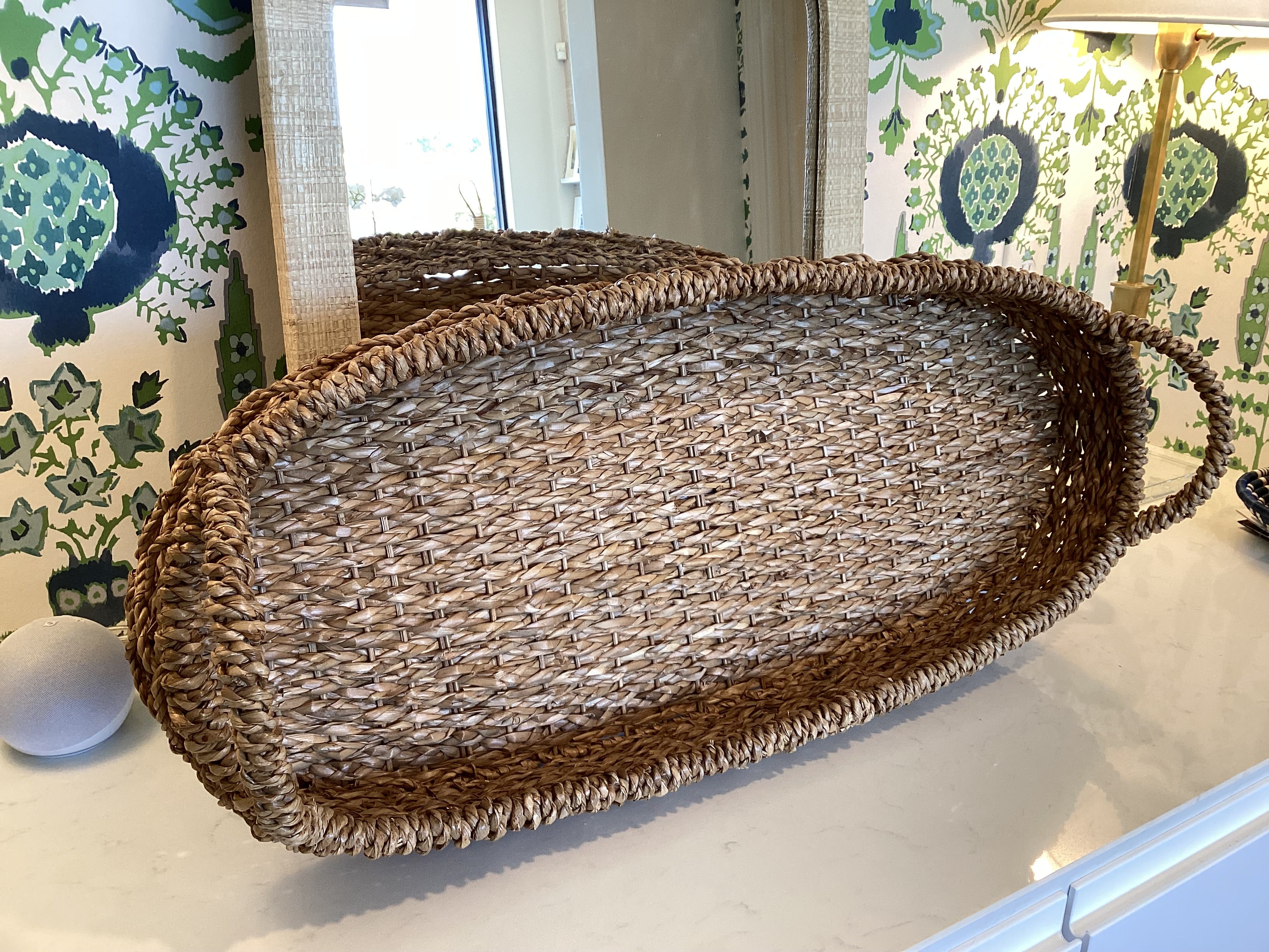 Oval wicker basket